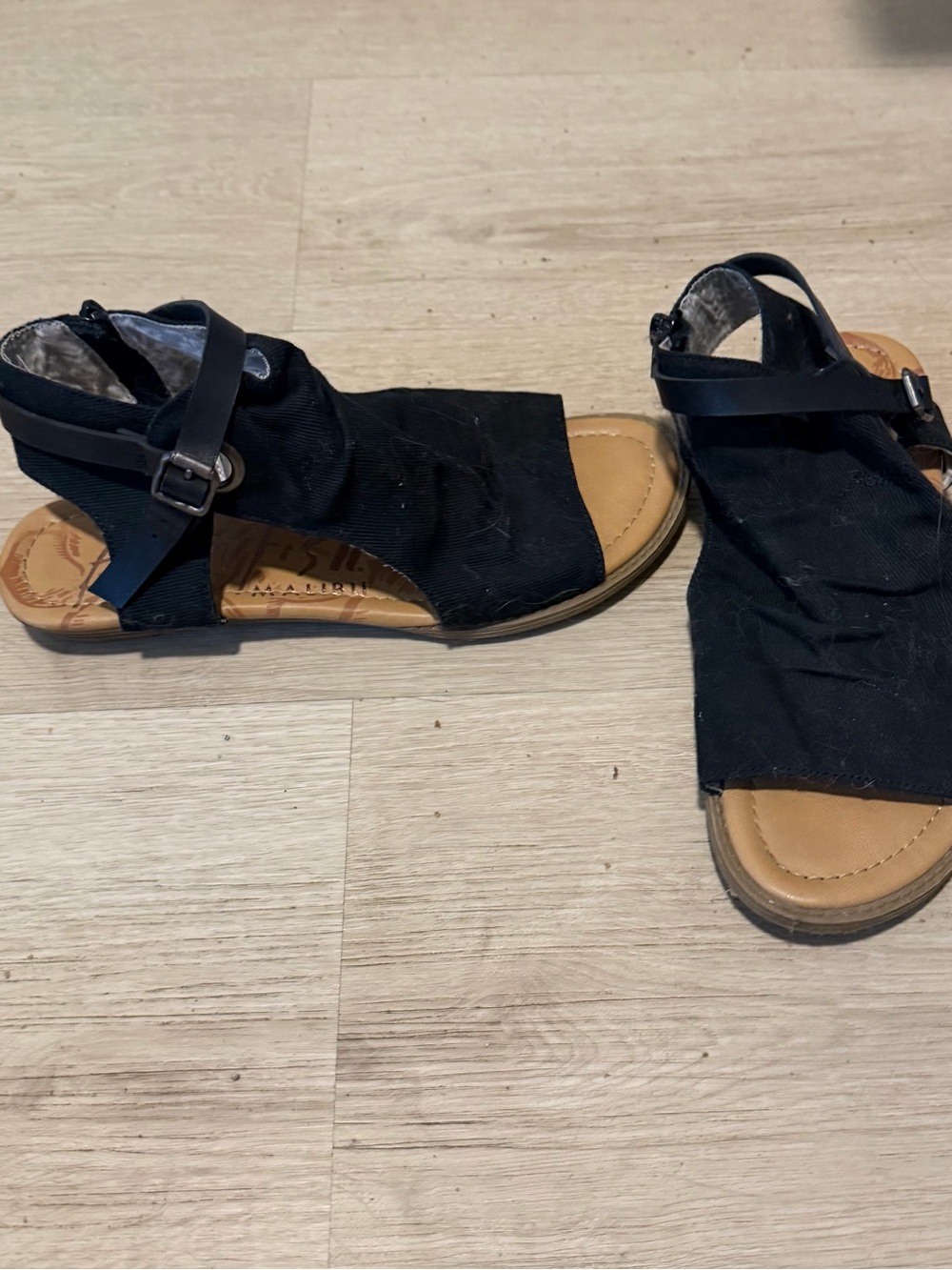 Women's Black Open-Toe Ankle Strap Sandals
